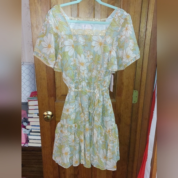 Free People x Rachel Parcell Chiffon Floral Dress - Picture 3 of 12